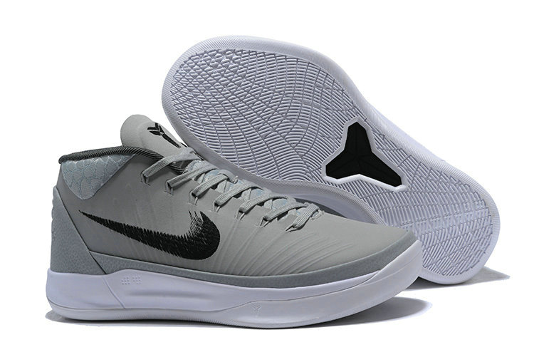Nike Kobe A.D Mid Gray Black White Basketball Shoes